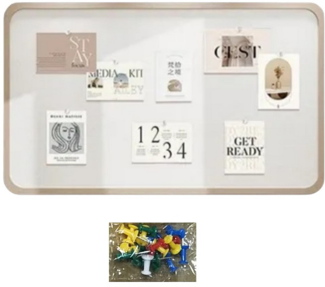 홈앤더 접착식 펠트 벽 보드 베이지 + 압정