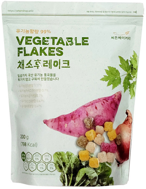 씨튼베이커리 유기농 채소 후레이크, 200g, 1개