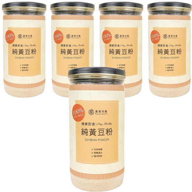 Green Market 菓青市集 純黃豆粉, 300g, 5罐
