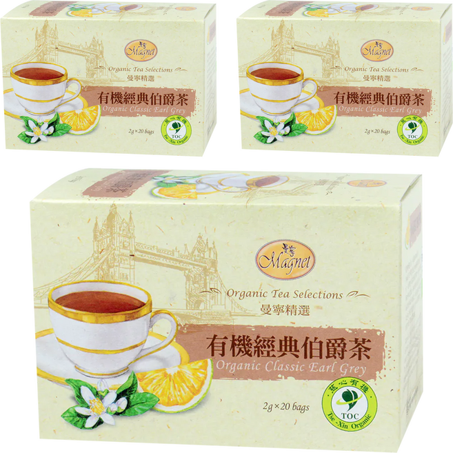 Magnet 曼寧 有機經典伯爵茶, 2g, 20包, 3盒
