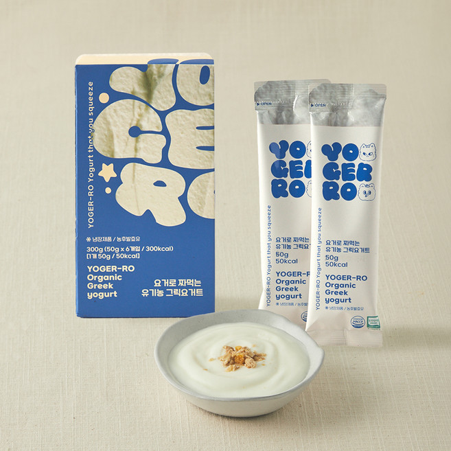 요거로 유기가공식품 인증 짜먹는 그릭요거트, 50g, 6개입, 1개