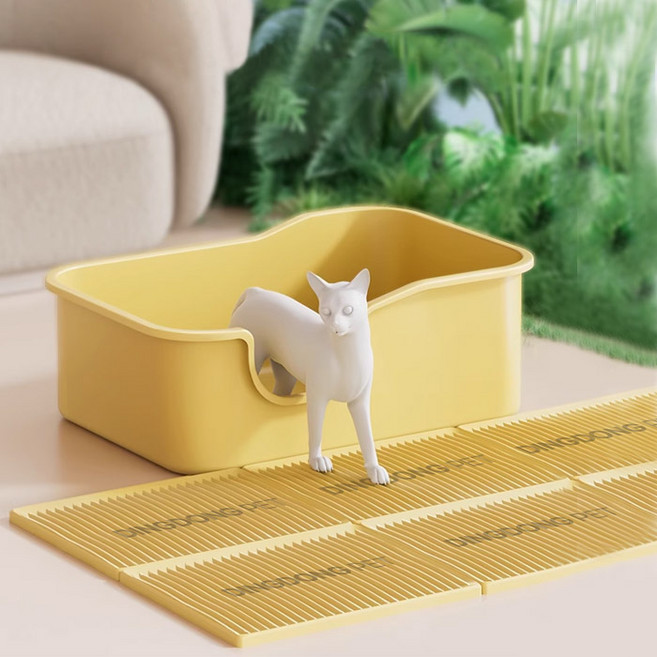 딩동펫 고양이 무한연장 모래발판, 옐로우, 4개
