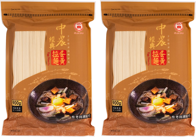 中農粉絲 經典蛋黃拉麵, 900g, 2包