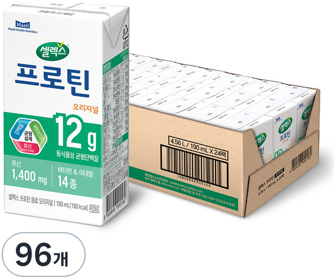 셀렉스 프로틴 오리지널, 190ml, 96개