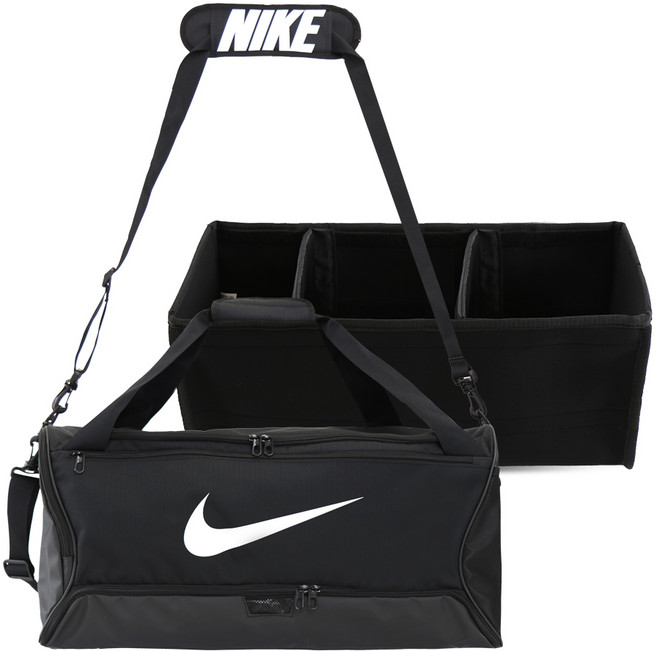 나이키 브라질리아 9.5 더플백 + 이너백 세트, 블랙, 1개