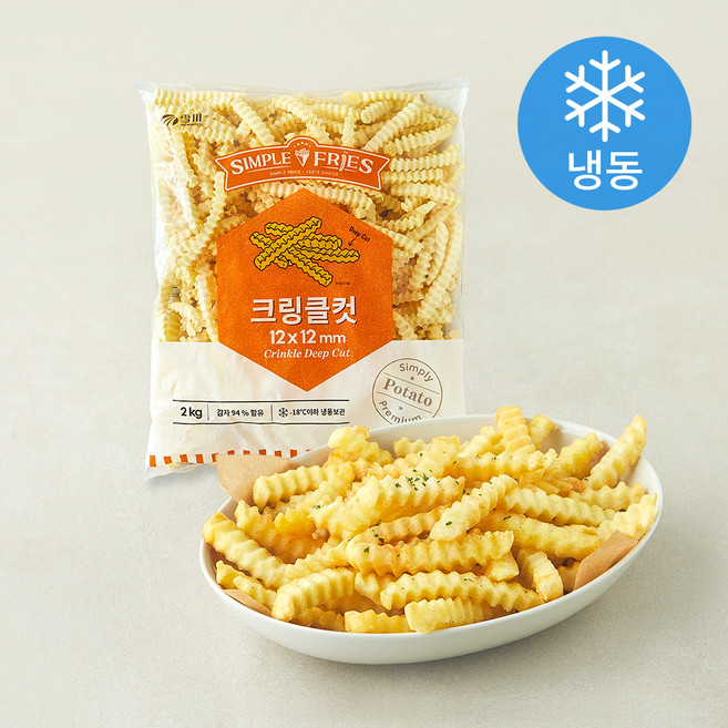 심플프라이 크링클컷 감자튀김 (냉동), 2kg, 1개