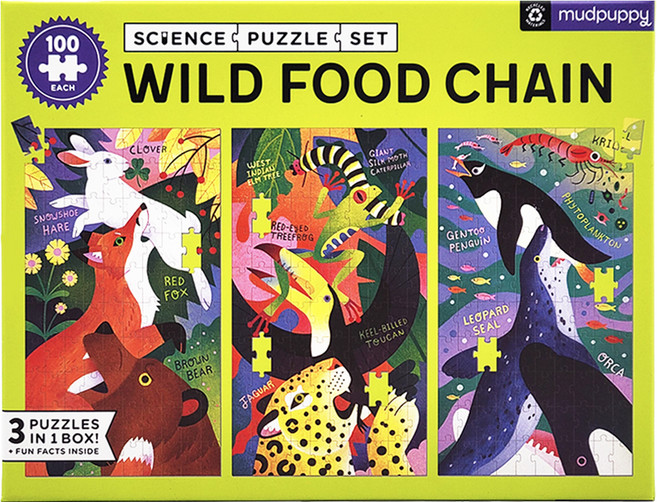 mudpuppy 科學拼圖, 野生動物食物鏈, 300片, 1盒
