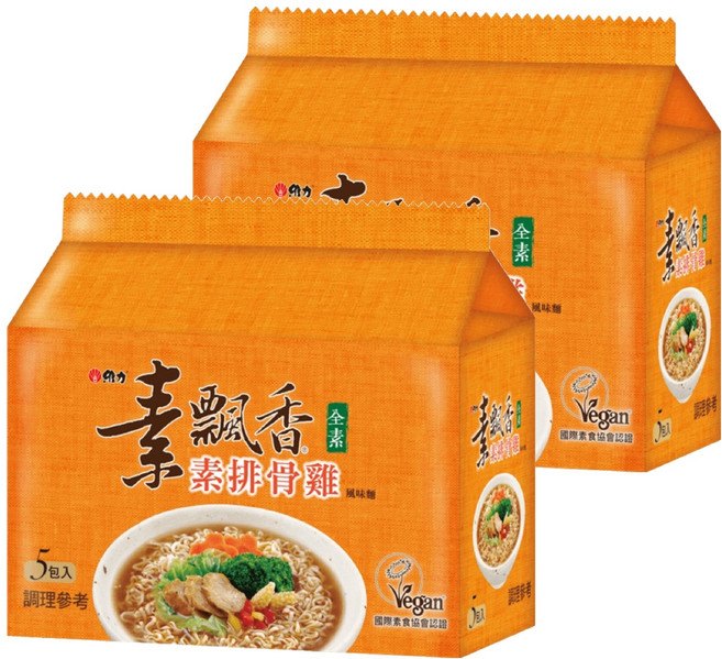 維力 素飄香 素排骨雞風味麵 90g, 10包