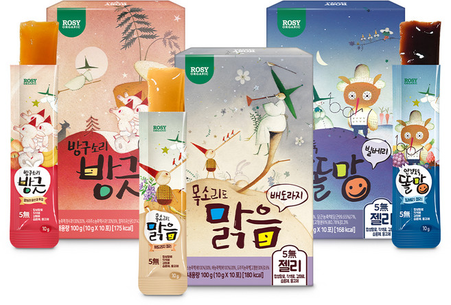 로지오가닉 당당한 젤리 3종 세트, 맑음, 똘망, 방긋, 1세트