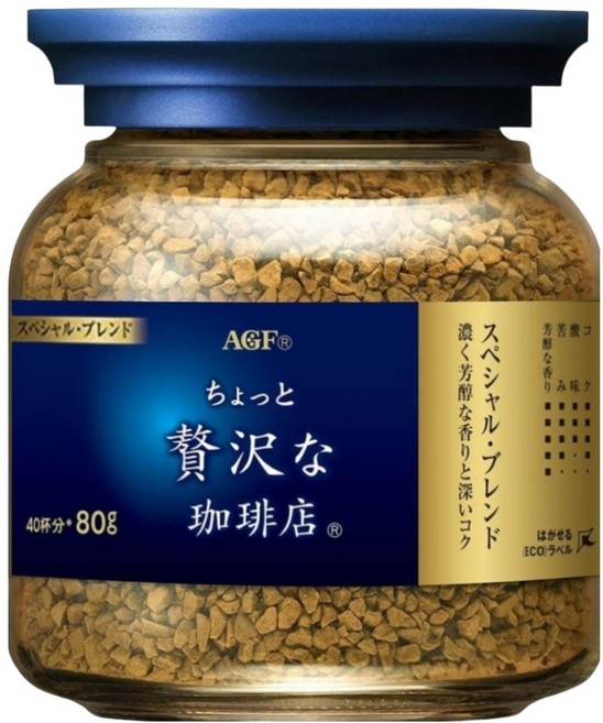 AGF 微奢華咖啡店 香醇咖啡罐 藍金, 80g, 1入, 1罐