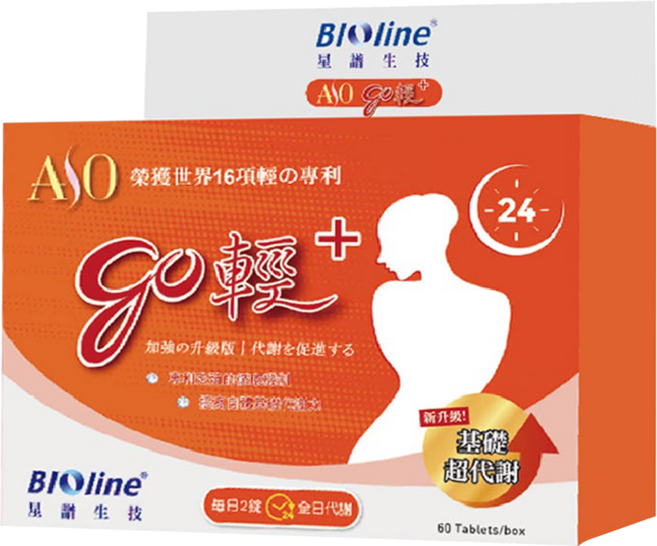 BIOline 星譜生技 go輕 PLUS加倍錠 含柑橘多酚 黑胡椒鹼 益生菌, 60顆, 1盒