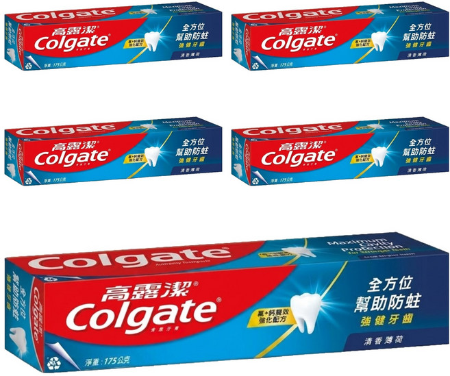 Colgate 高露潔 防蛀牙膏 清香薄荷, 175g, 1入, 5條