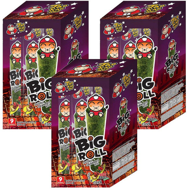 TAO KAE NOI 小老板 海苔棒棒捲 BBQ風味 9條, 27g, 3盒