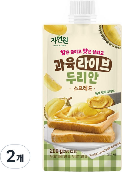 jyone 果肉Live榴槤抹醬, 200g, 2個