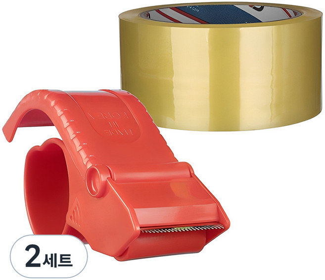 대박테이프 투명 박스테이프 50m + 커터기, 2세트