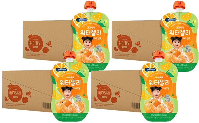 베베쿡 아이쭉쭉 워터젤리 제주감귤, 100g, 40개