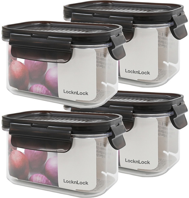 LocknLock 樂扣樂扣 Bisfree Modular 積木晶透保鮮盒, 1組, 4個容器 + 4個蓋子
