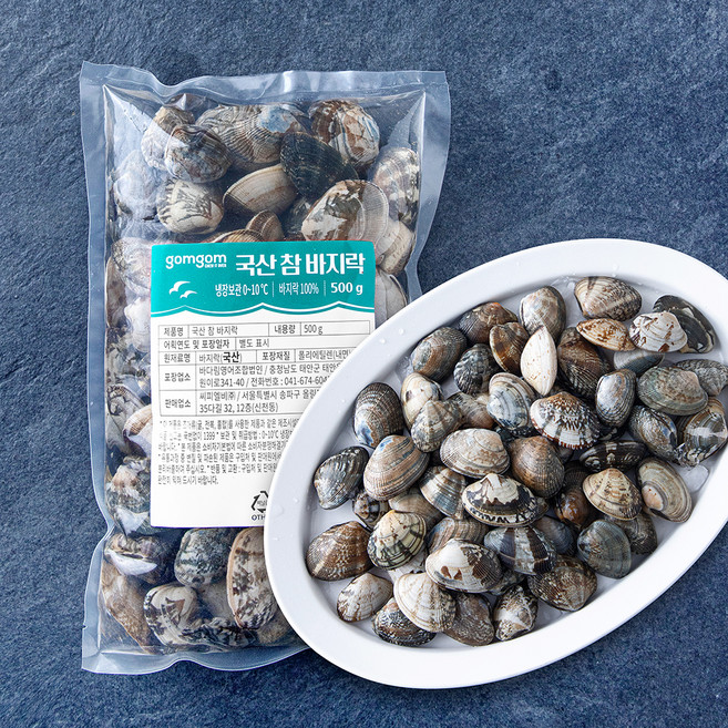 곰곰 국산 참 바지락 (냉장), 500g, 1개