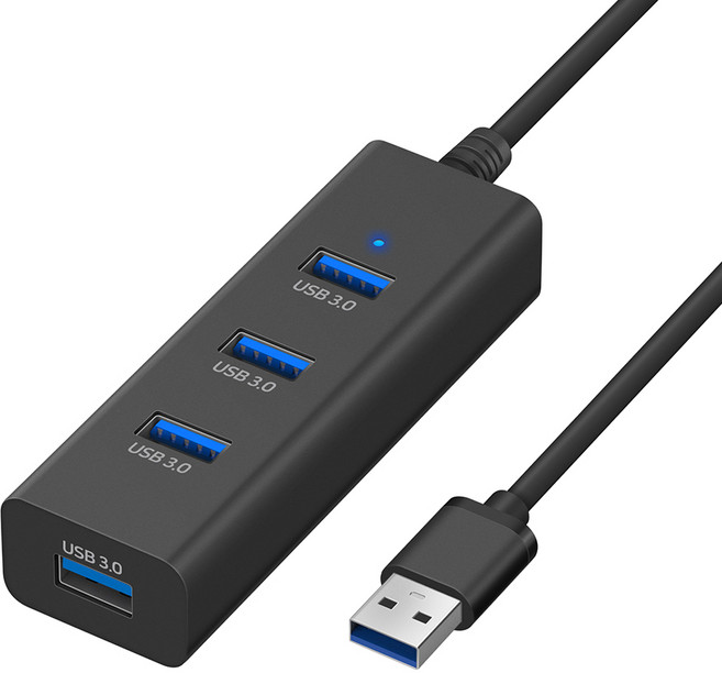 홈플래닛 USB 3.0 4포트 멀티 허브, 블랙, 1개