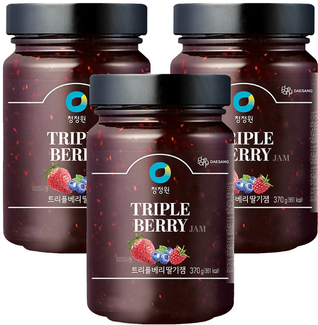 청정원 트리플베리 딸기잼, 370g, 3개