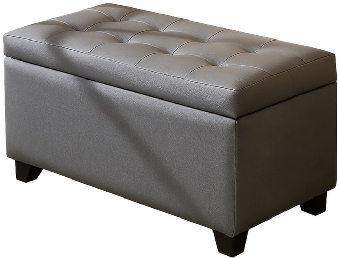 BuyJM 百嘉美 耐磨貓抓皮 羅伯特實木腳 掀蓋沙發椅/收納椅/沙發凳 77cm 5kg, 御鐵灰, 1個