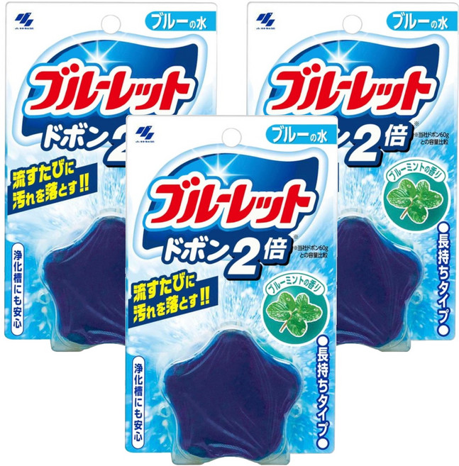 KOBAYASHI 小林製藥 BLUELET 星星馬桶球 藍色薄荷, 120g, 3個