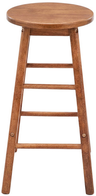 ECHODIY 愛爾蘭實木圓形吧台椅, 棕色, 1把