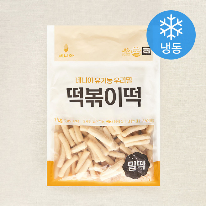 네니아 유기가공식품 인증 우리밀 떡볶이떡 (냉동), 1kg, 1개