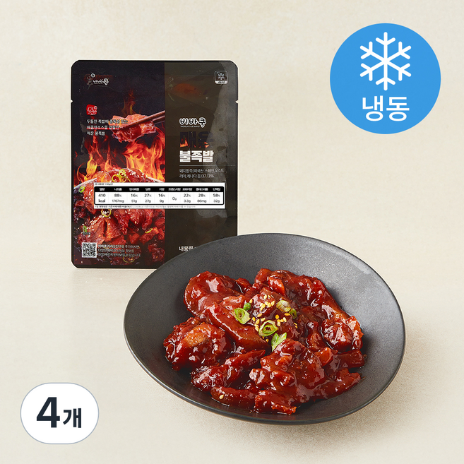 비바쿡 매운 불족발 (냉동), 190g, 4개