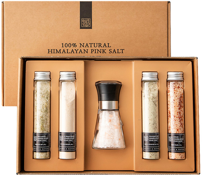 쌩스네이처 히말라야 핑크솔트 프리미엄 그라인더ST + 바이알 4p 선물세트, 420g, 1세트