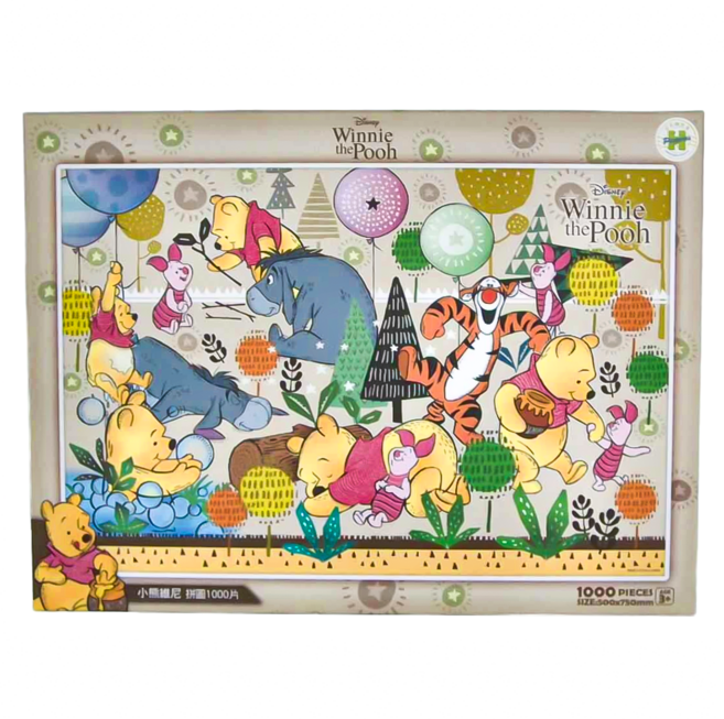 HUNDRED PICTURES 百耘圖 Winnie The Pooh小熊維尼6拼圖 3歲以上 HPD01000-125, 多色, 1000片, 1盒