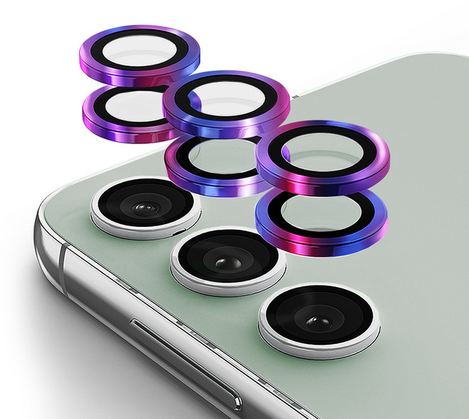 하이온 카메라 메탈 링 휴대폰 액정보호필름 2p 세트 오로라, 1세트