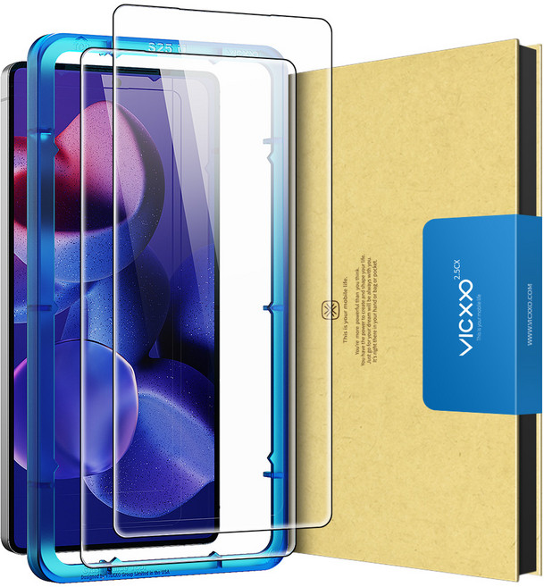 빅쏘 2.5CX 고투명 부착가이드 갤럭시 지문인식 강화유리 휴대폰 액정보호필름 2매, 1세트