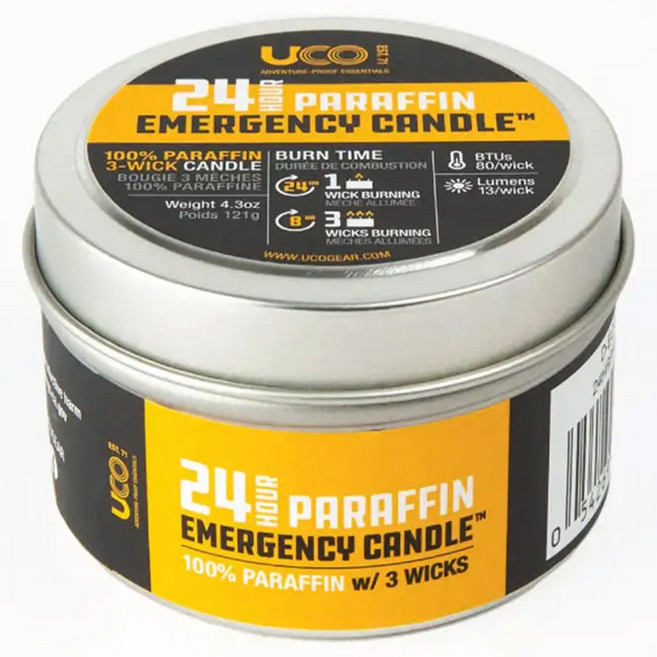 UCO 24HR Paraffin E-Candle 救難石蠟蠟燭, Unscented, 1個, 172g