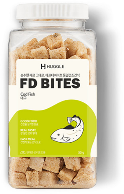 허글 반려동물 에프디바이츠 동결건조간식, 대구, 55g, 1개