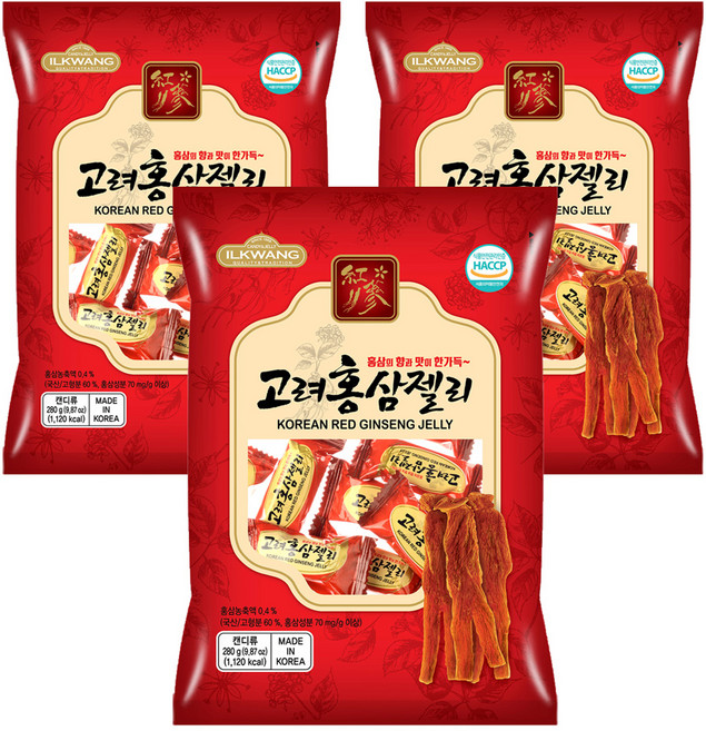 일광제과 고려홍삼젤리, 280g, 3개