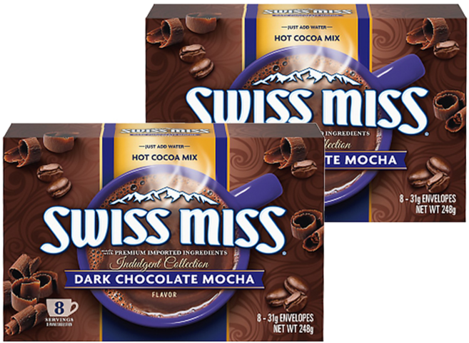 SWISS MISS 黑摩卡 可可粉, 31g, 8包, 2盒