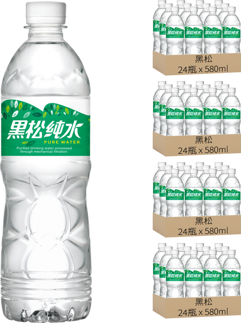 黑松 純水, 96瓶, 580ml