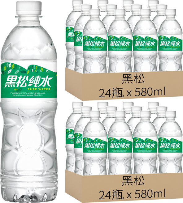 黑松 純水, 48瓶, 580ml