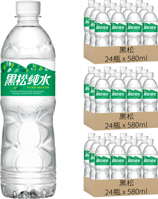 黑松 純水, 72瓶, 580ml
