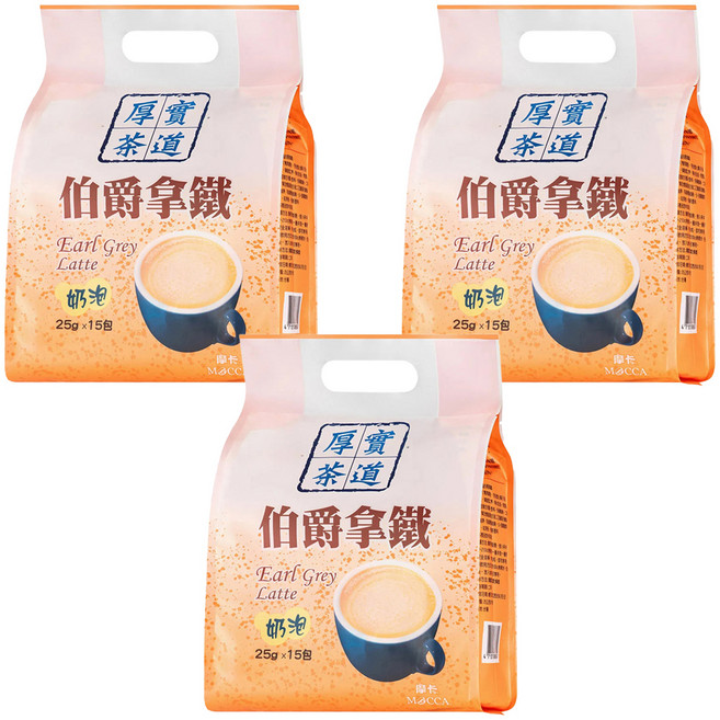 MOCCA 摩卡 厚實茶道 伯爵拿鐵, 25g, 15包, 3袋