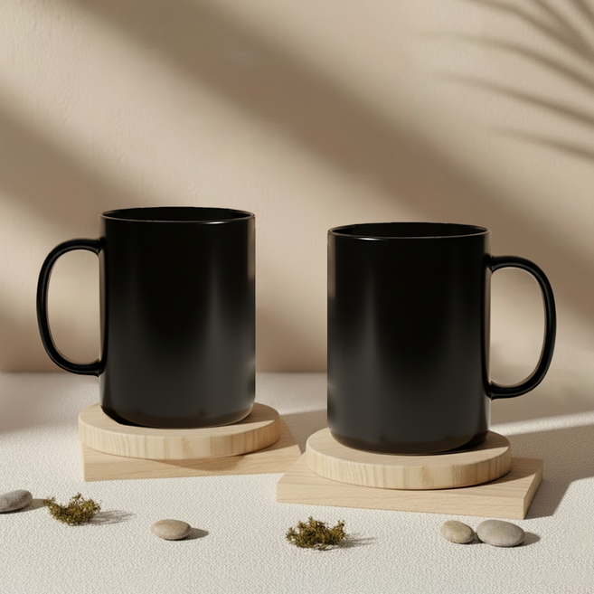 리빙메이트 트라이탄컵 손잡이형 410ml, 블랙, 2개