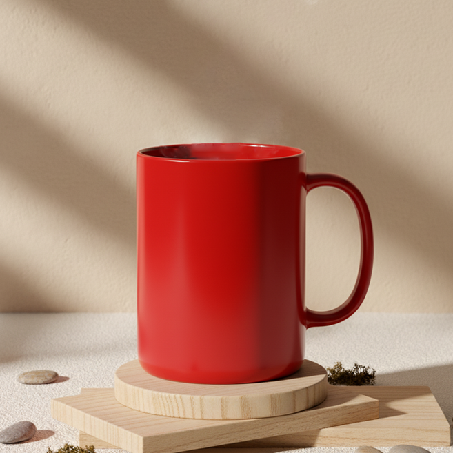 리빙메이트 트라이탄컵 손잡이형 410ml, 레드, 1개