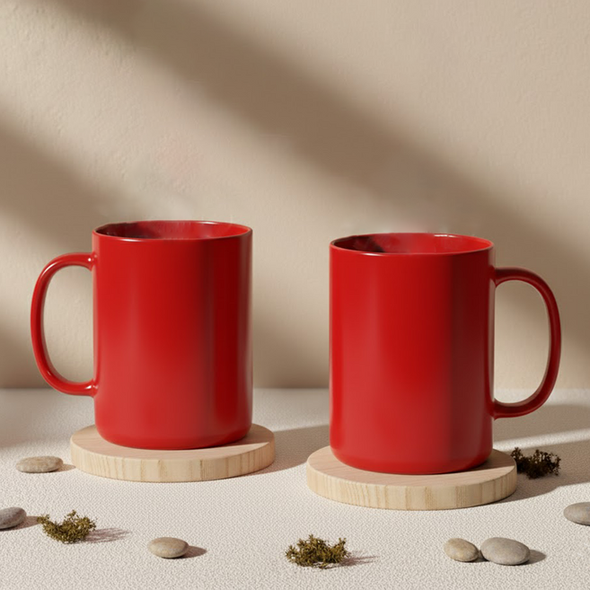 리빙메이트 트라이탄 안깨지는 머그컵 410ml, 레드, 2개