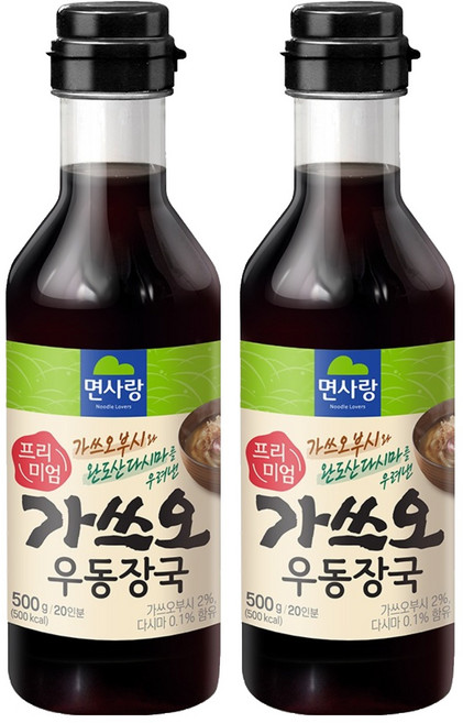 면사랑 프리미엄 가쓰오 우동장국, 500g, 2개