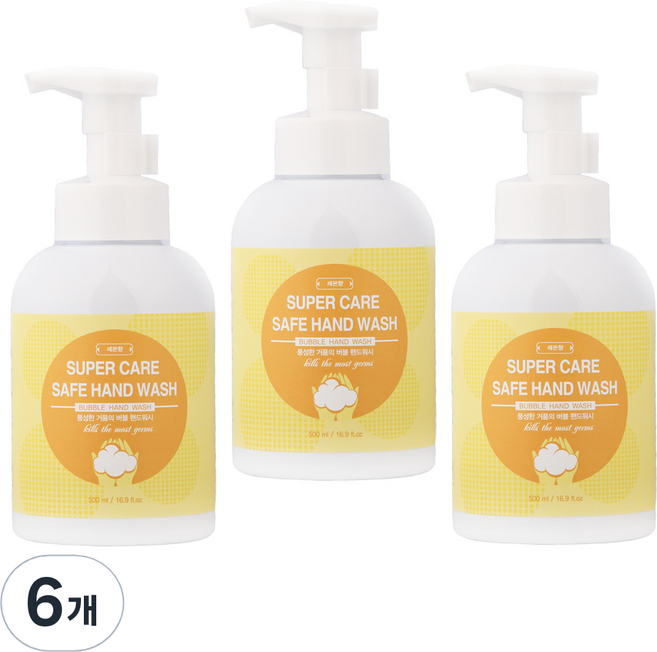 슈퍼케어 세이프 핸드워시 레몬향, 500ml, 6개