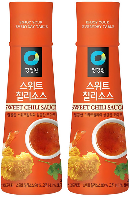 청정원 스위트 칠리소스, 365g, 2개