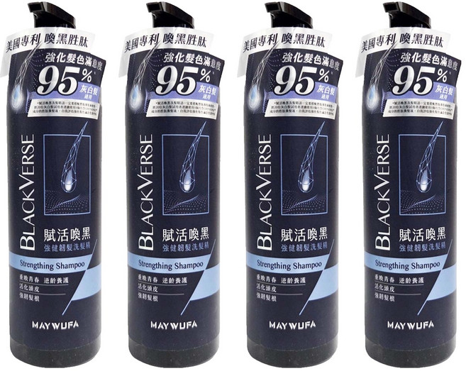 美吾髮 BlackVerse賦活喚黑逆齡洗髮精, 530ml, 4瓶