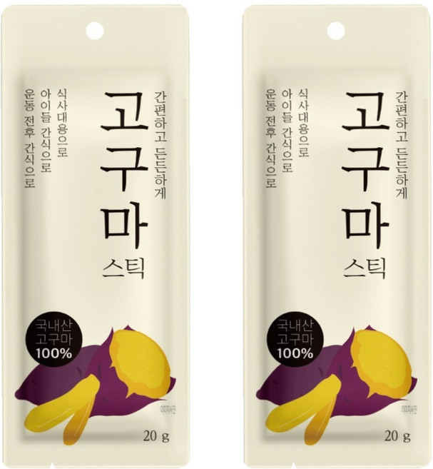 자연다움 국내산 고구마 스틱, 20g, 2개
