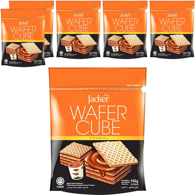 Jacker 提拉米蘇方形威化酥, 150g, 6包